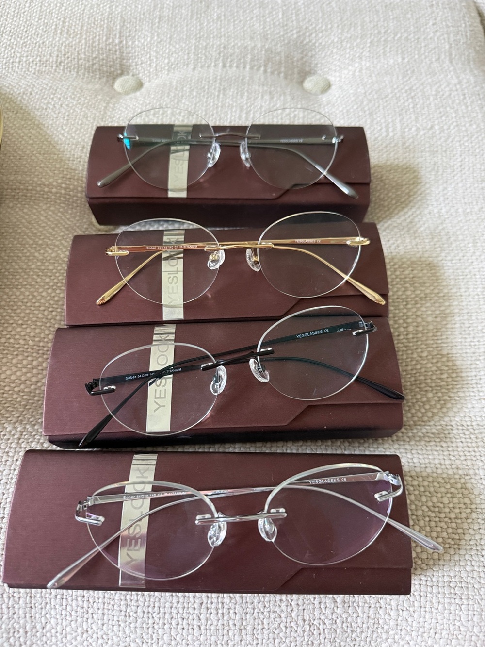 Reading  Rimless glasses- Silver, Gold, Black and gun metal.